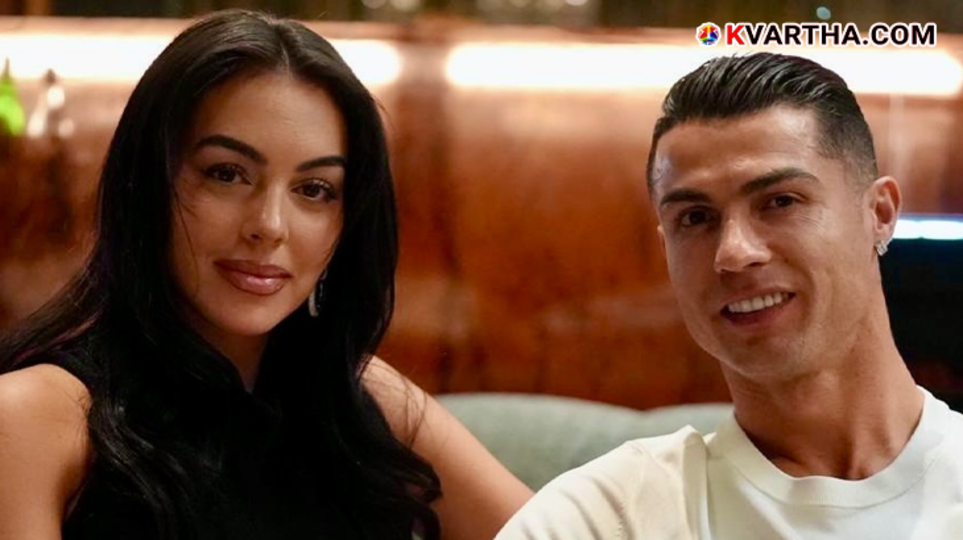Cristiano Ronaldo and Georgina Rodriguez celebrating their engagement