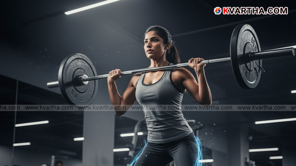 Creatine powder and gym weights