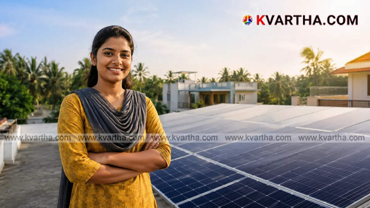 Solar panels installed on the roof of a residential house
