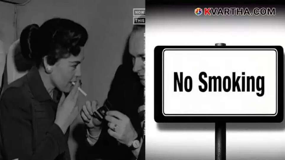 No smoking sign inside an airplane