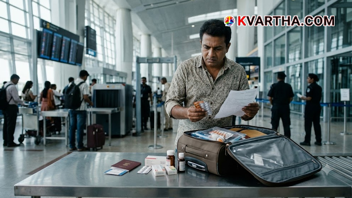 Representational image illustrating medicine and prescription checks for UAE travel