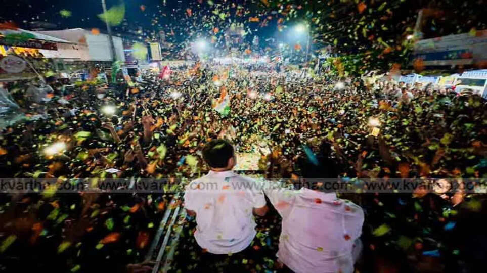 Congress supporters gave a rousing welcome to Rahul Gandhi in Mattannur