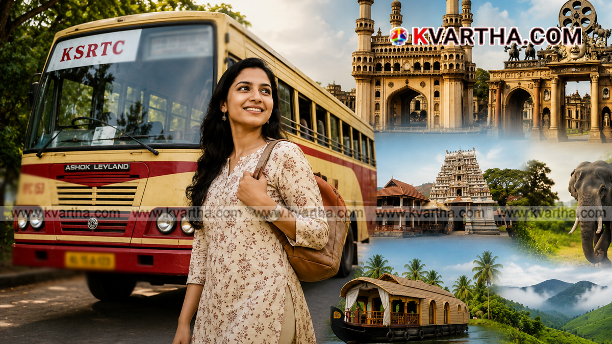 KSRTC Swift bus or budget tourism bus representation