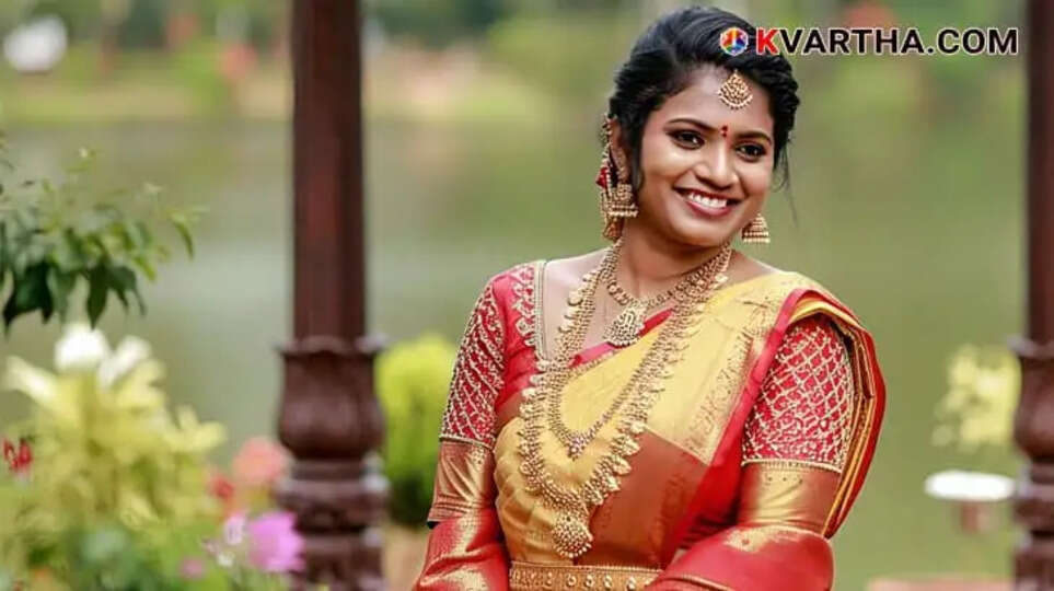 Bride Representing the gold whose price has decreased in Kerala.