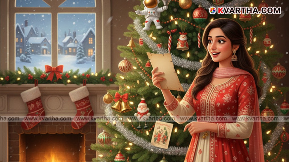 Jingle Bells music sheet and Christmas decorations