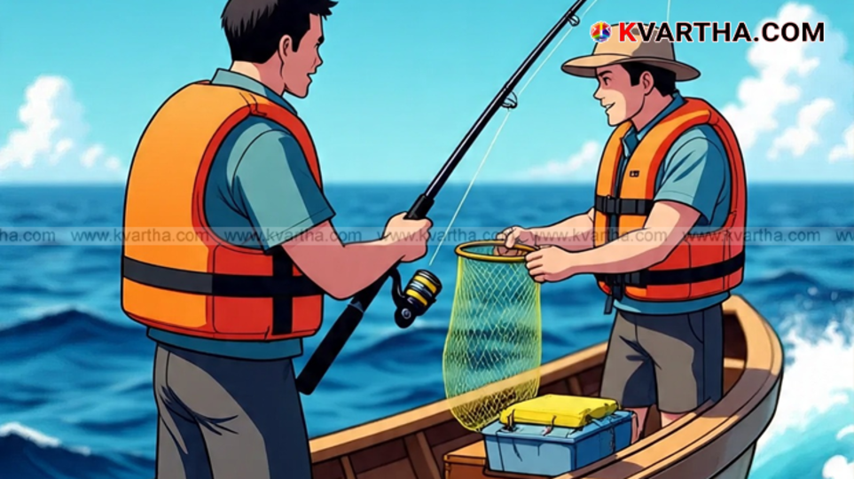 Kerala fishermen preparing to go fishing in the sea.