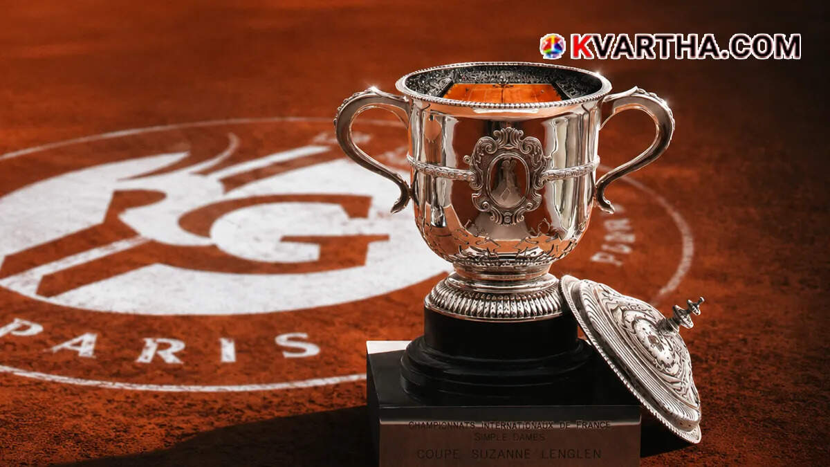 The US Open championship trophy representing the record prize money announcement