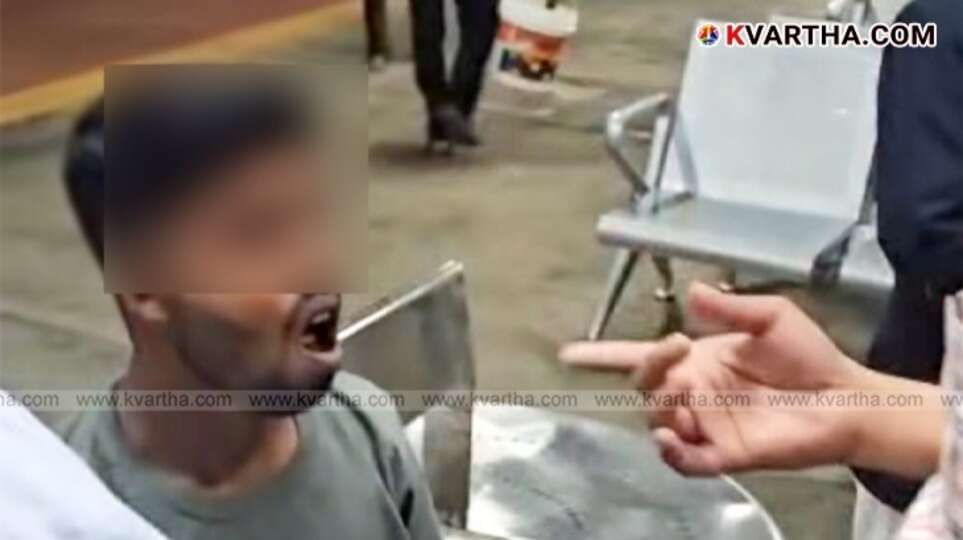 Passenger receiving emergency treatment for TMJ Dislocation at Palakkad Railway Station