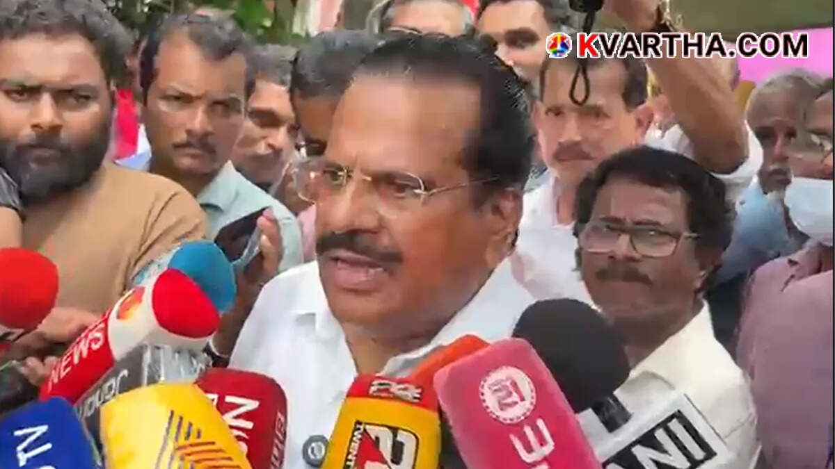 onceptual image showing CPIM leader EP Jayarajan interacting with the media