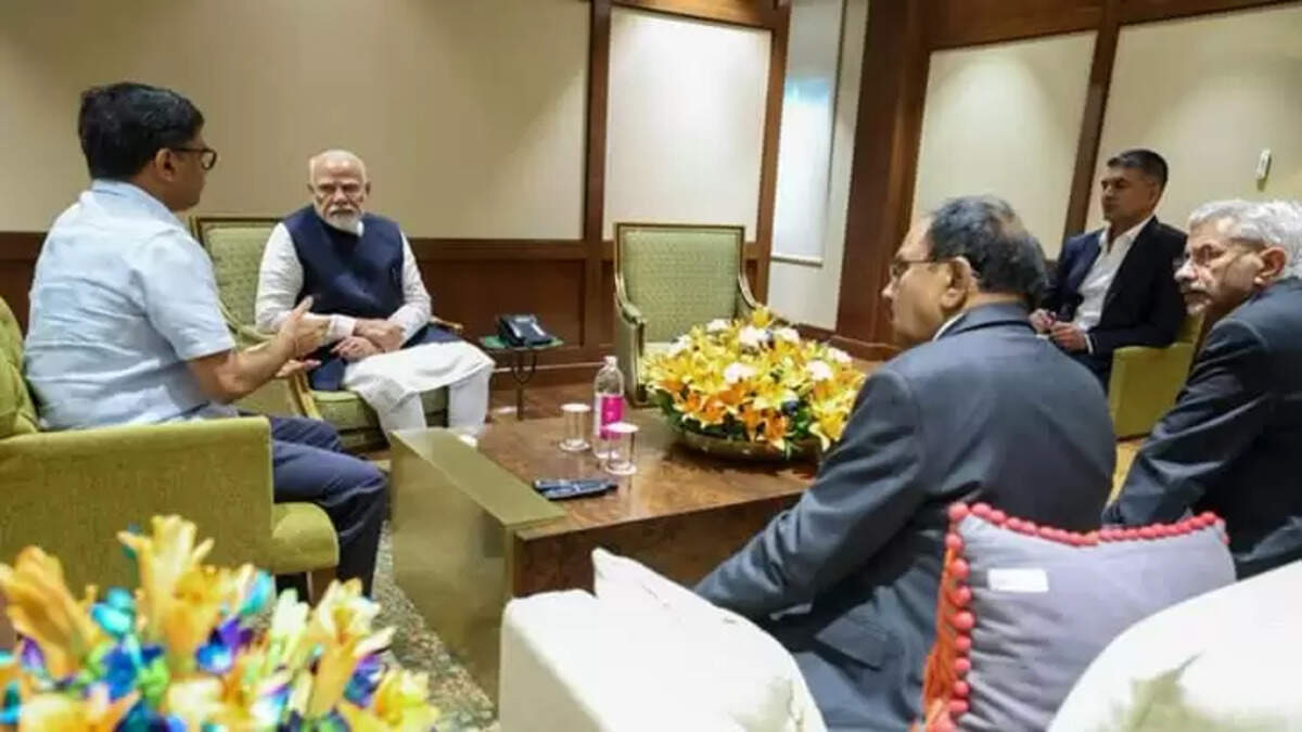 Prime Minister Modi holding an emergency meeting following the Pahalgam terror attack.