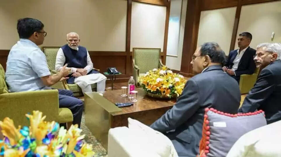 Prime Minister Modi holding an emergency meeting following the Pahalgam terror attack.