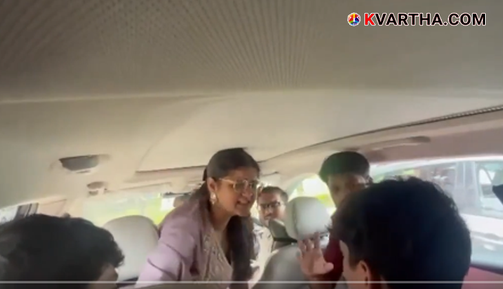 A student being brutally beaten by others inside a car, depicting the viral video from Amity University.