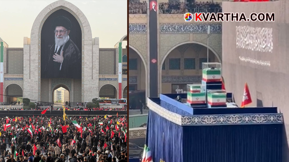 Massive crowds at the funeral procession in Tehran