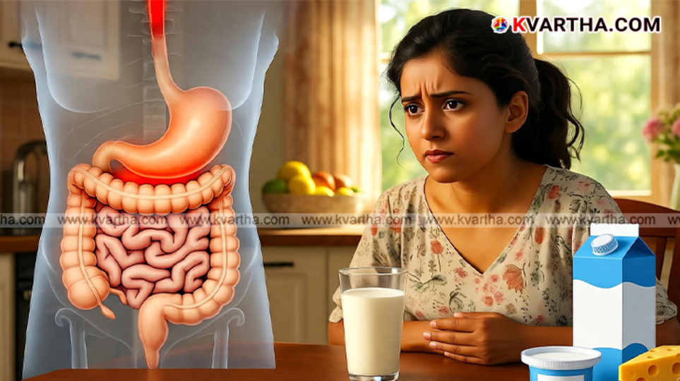 Person holding stomach due to lactose intolerance