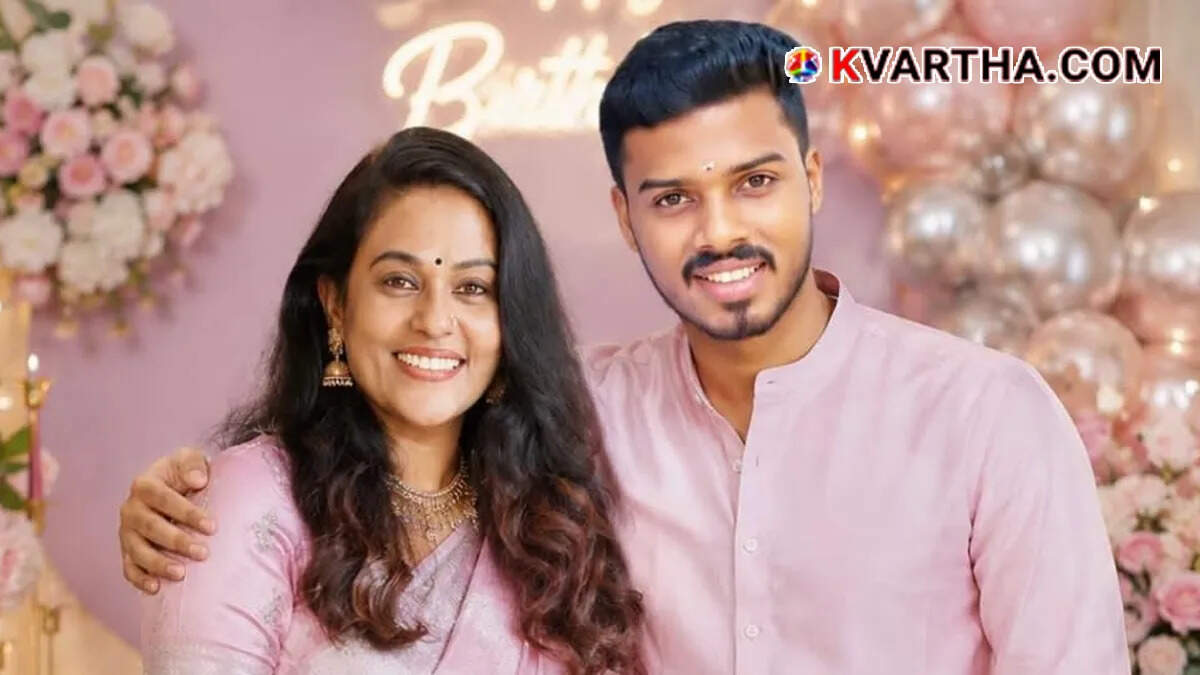 Actress Seema G Nair with Nandu Mahadev
