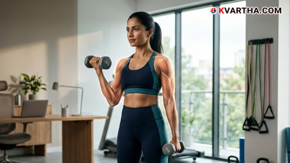 Illustration showing muscle mass decreasing with age due to Sarcopenia