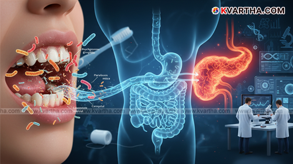 Image showing a connection between oral hygiene and the pancreas.