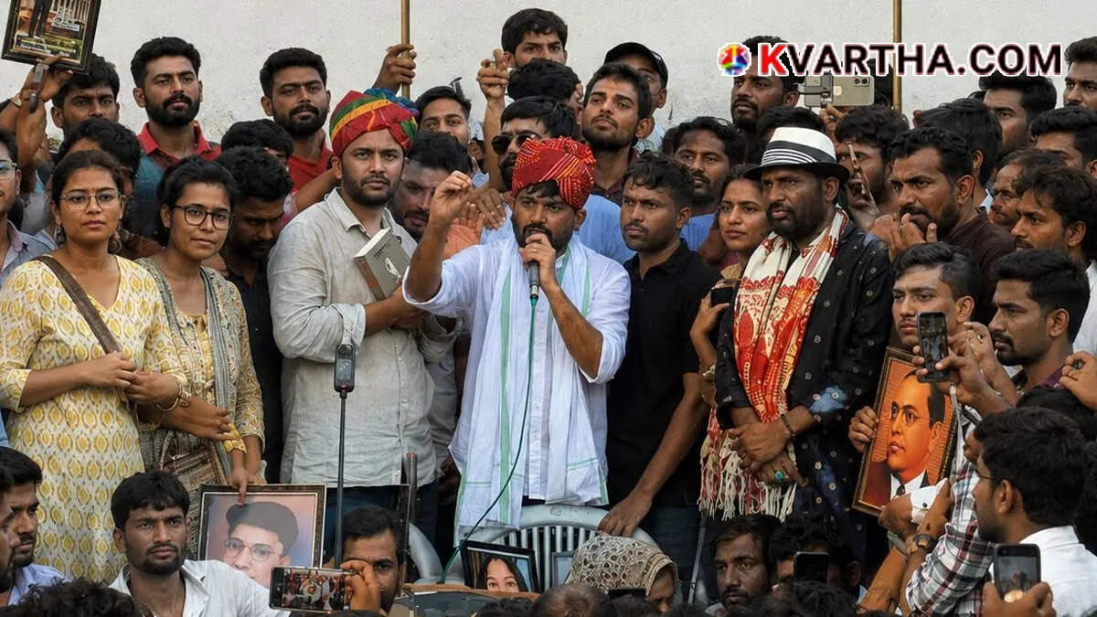 Conceptual image showing student protests in New Delhi