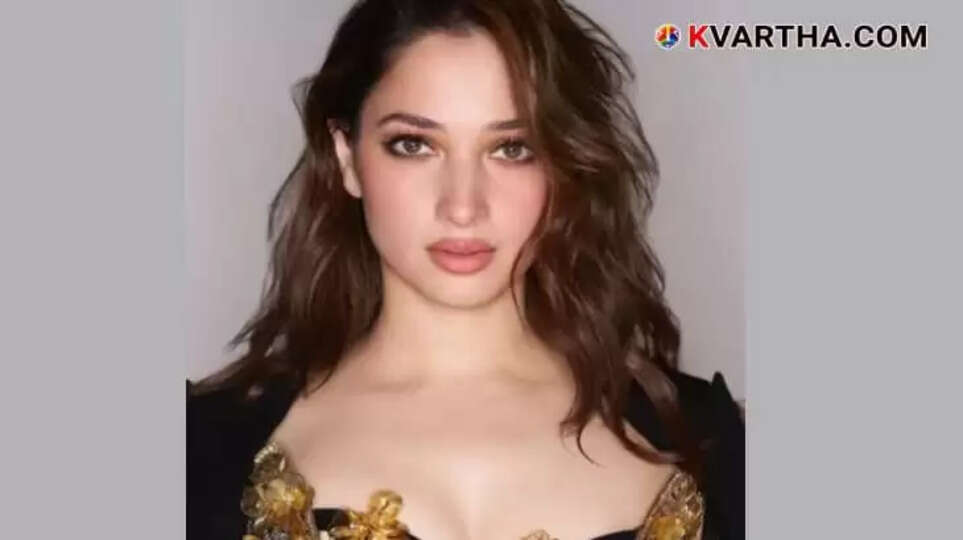 Actress Tamannaah Bhatia posing for a Mysore Sandal Soap advertisement.