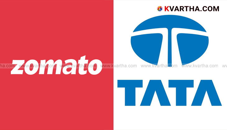 Zomato and Tata Neu logos.