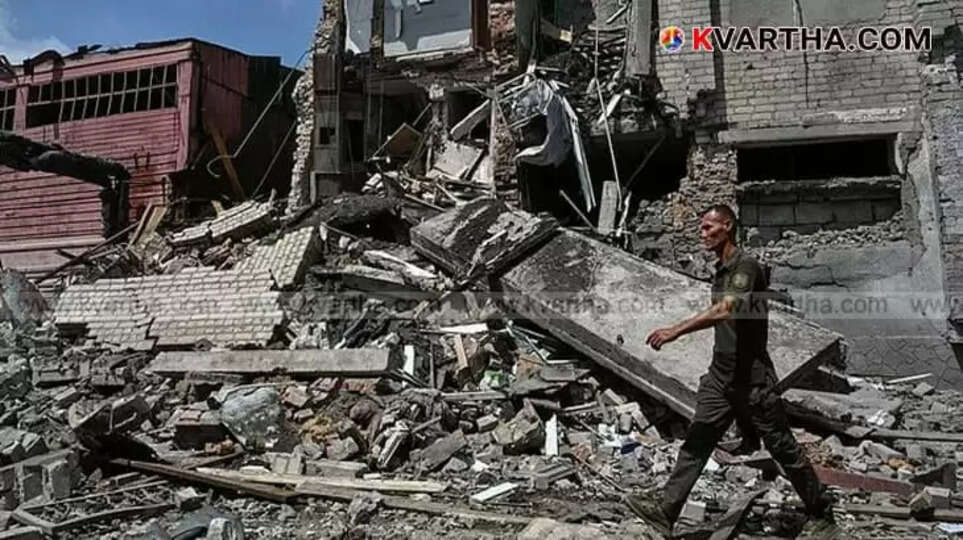Military training center after a missile attack in Ukraine.