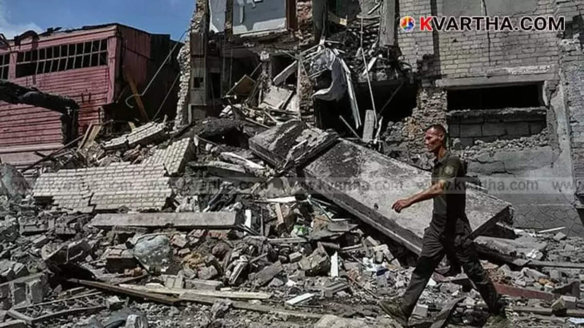 Military training center after a missile attack in Ukraine.