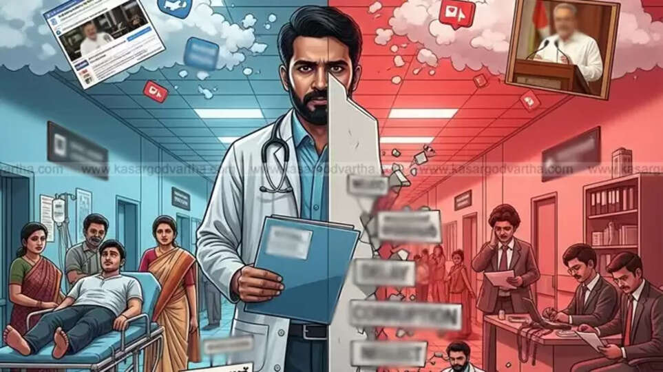 Dr. Haris Chirakkal speaking to the media about health sector issues