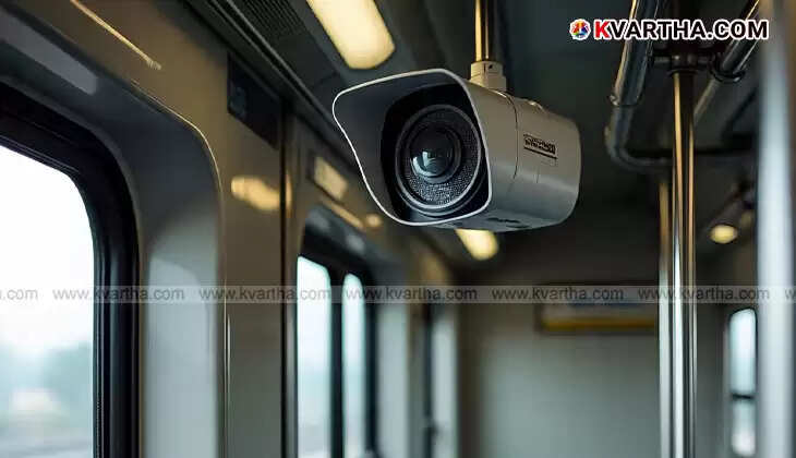 CCTV camera installed inside a train coach