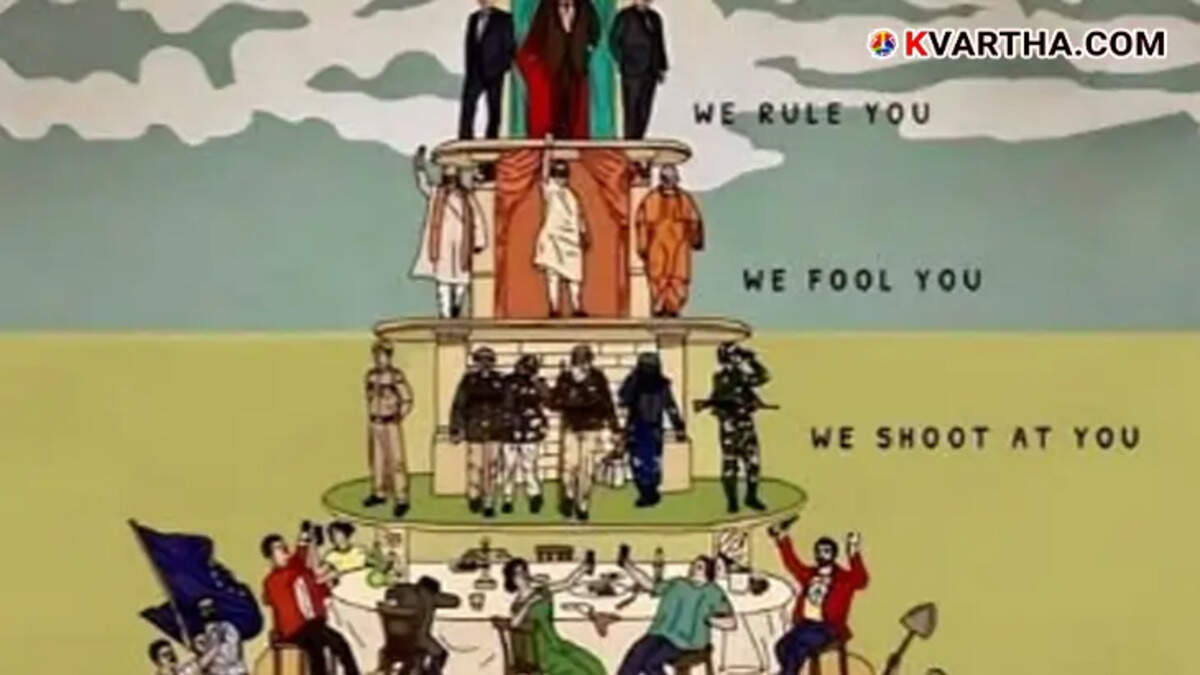 A graphic representation of the controversial poster at IIT Bombay.