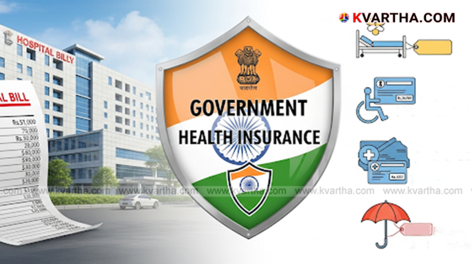 A visual representation of various government health insurance schemes in India.