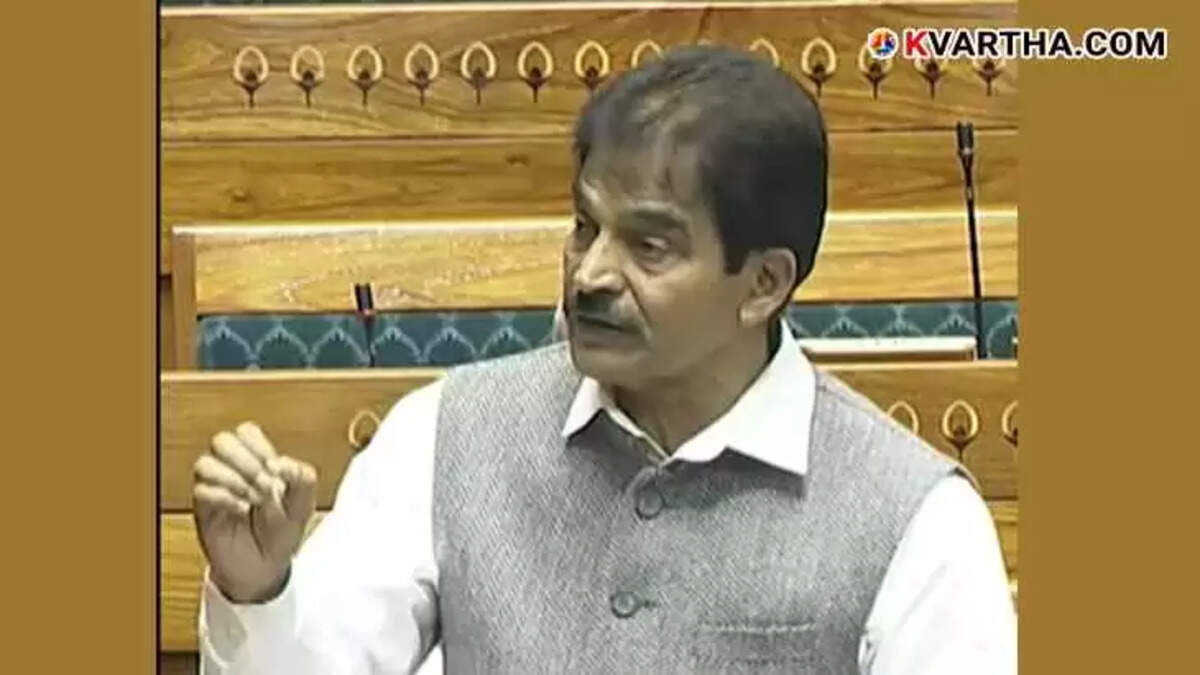 KC Venugopal speaking in the Parliament