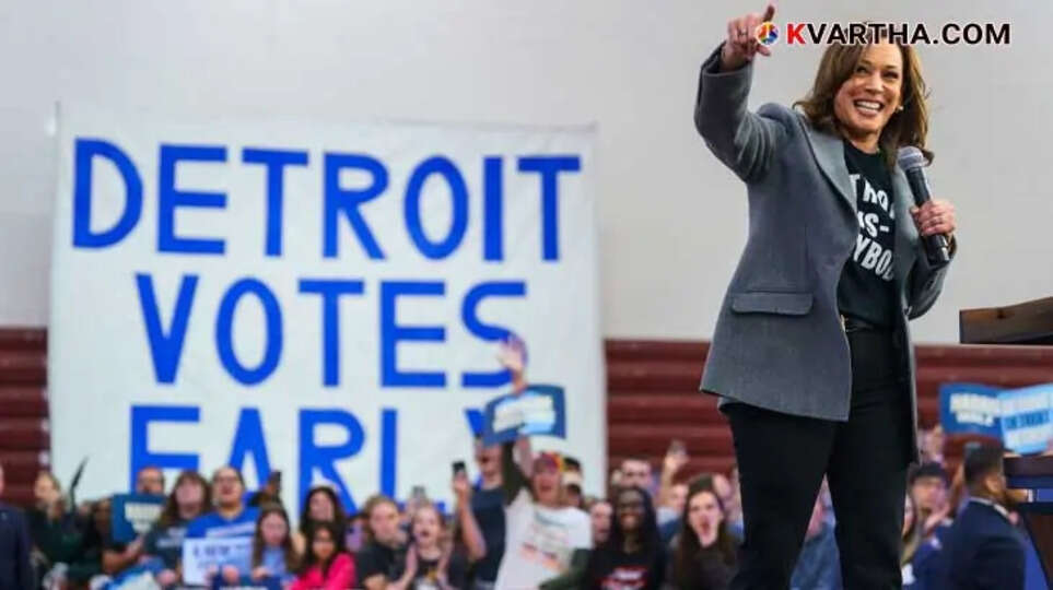 Kamala Harris campaigning for the US presidency