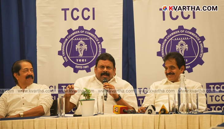 KC Venugopal MP speaking at a press conference in Thiruvananthapuram.