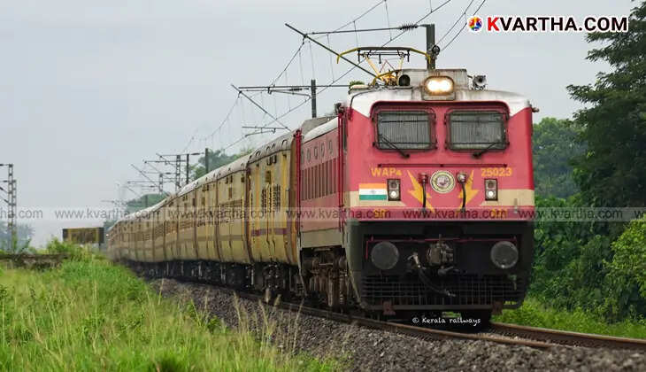 A train moving on the railway track.