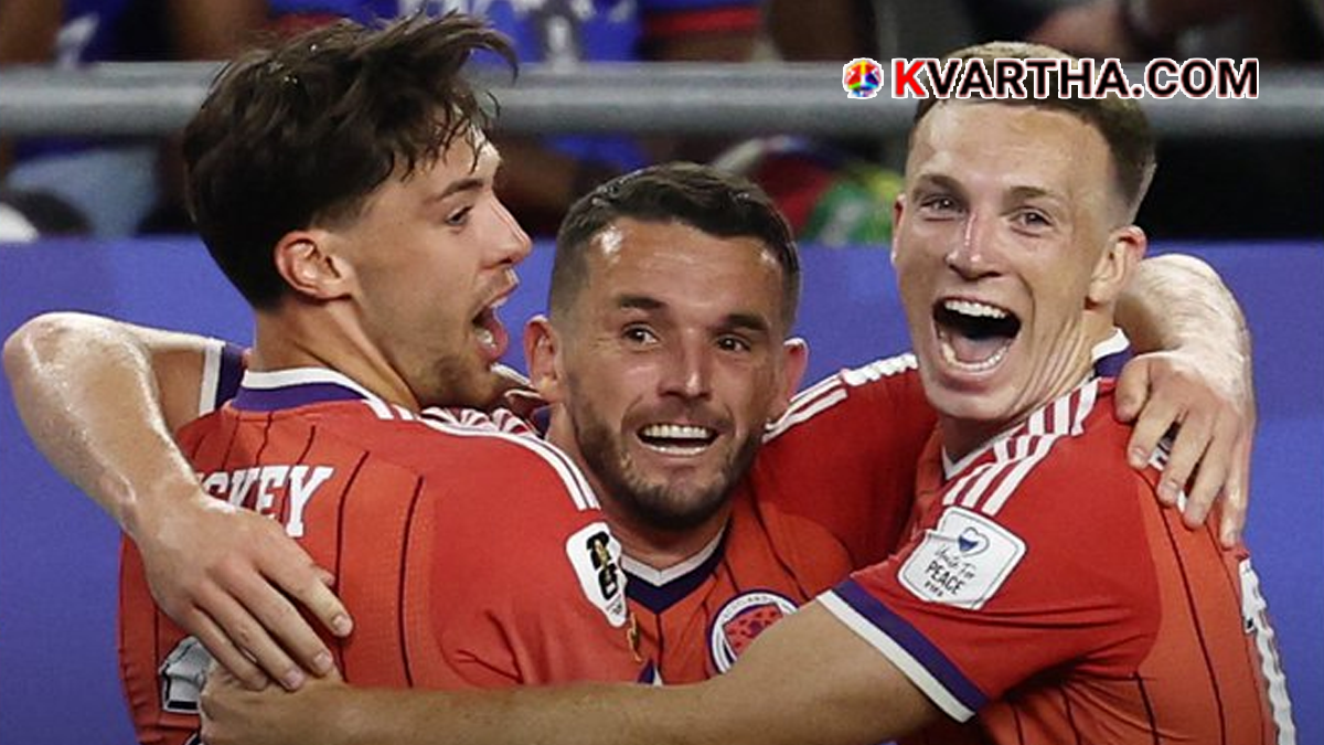 John McGinn celebrating his goal against Haiti.