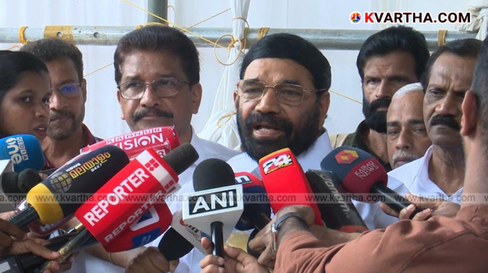 Kerala Minister V.N. Vasavan speaking to the press.