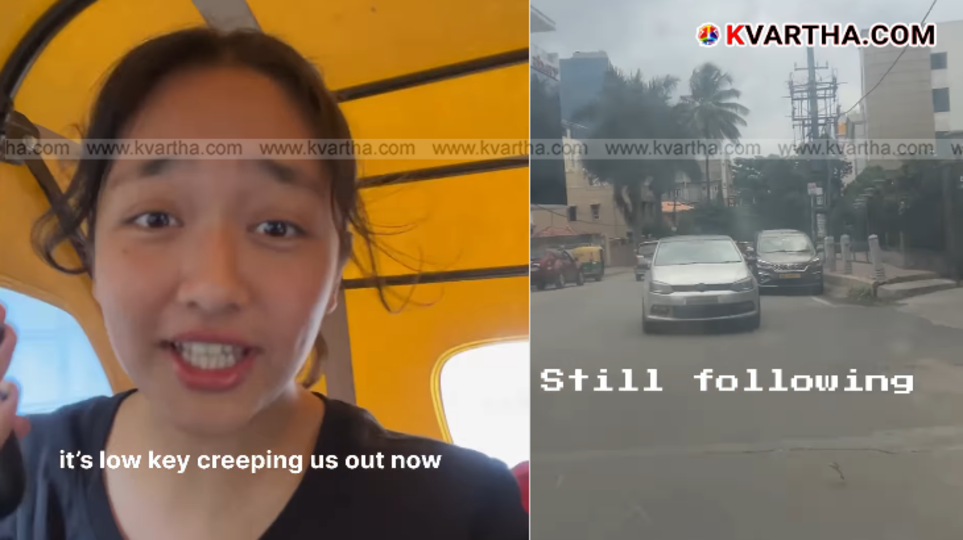 Three women being followed by men in a car in Bengaluru.