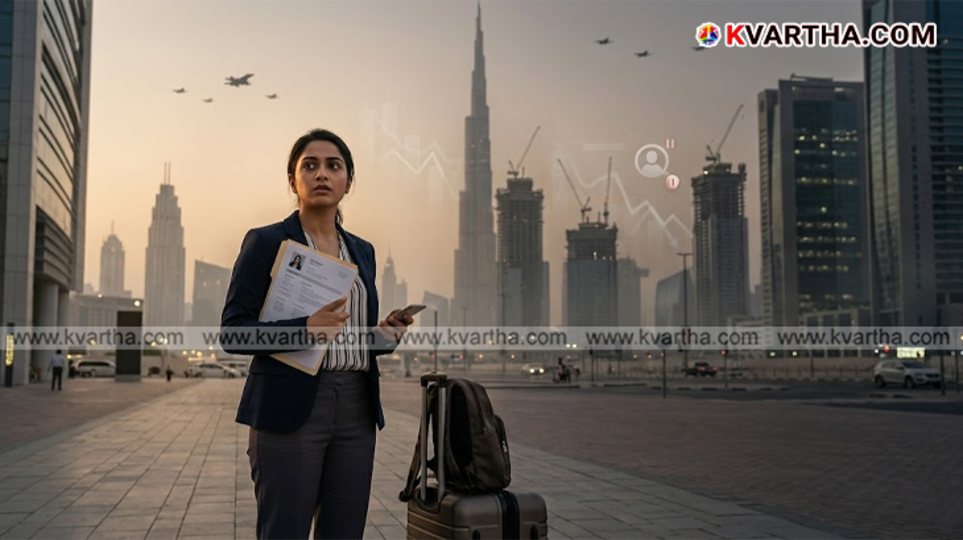 A symbolic scene that represents the changes in the business sector and job market in the UAE.