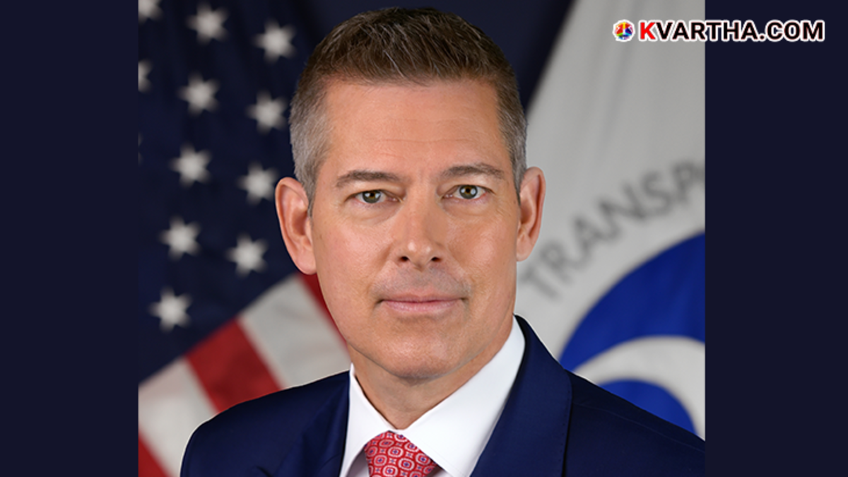  US Transportation Secretary Shawn Duffy speaking at an airport.