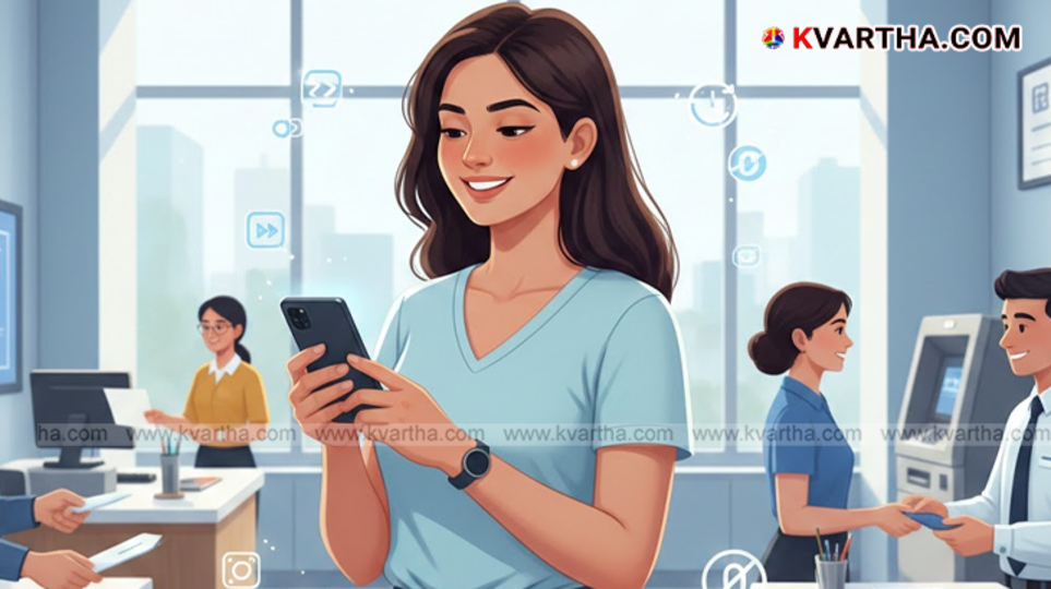 Hand holding a phone with UPI payment screen and an RBI logo.