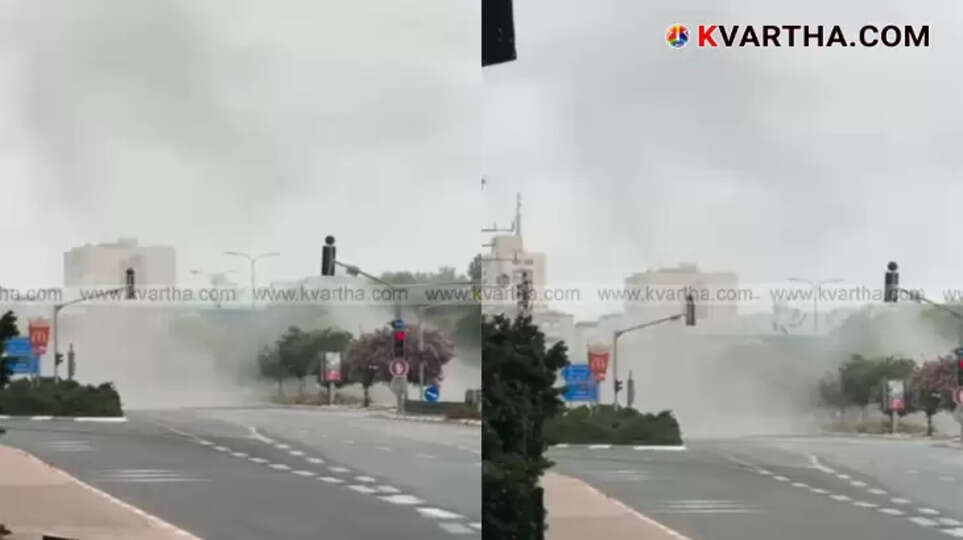 Image showing an emergency siren blaring in Israel, with lights indicating a missile attack alert.