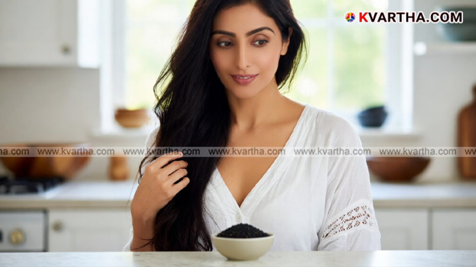  Close up of high quality organic black sesame seeds in a bowl