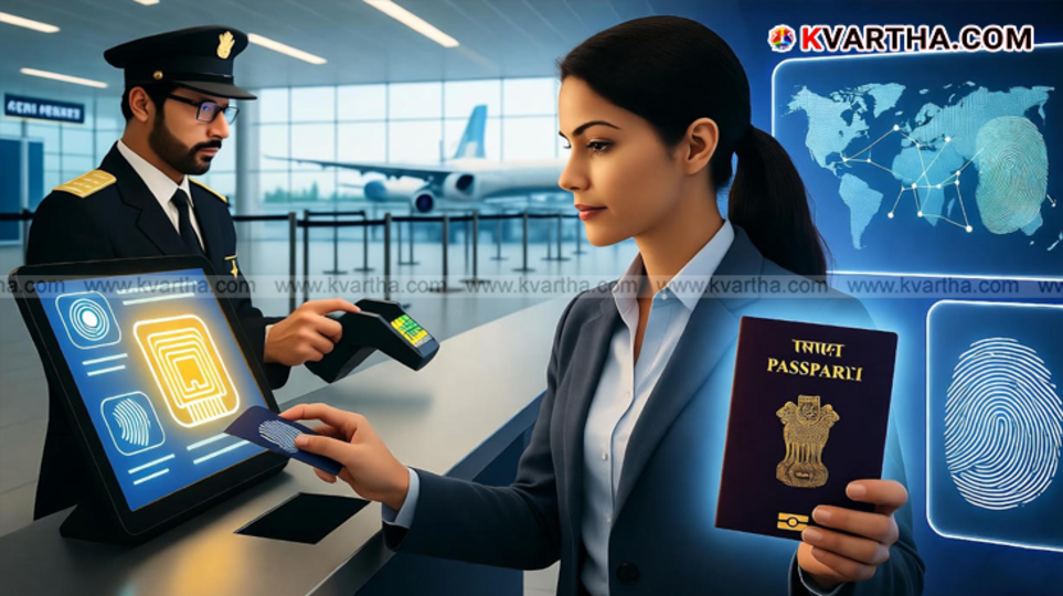 Indian e-passport with RFID chip symbol