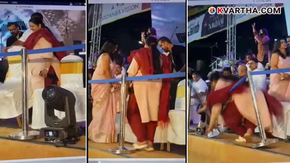 Uma Thomas falling from stage at Kaloor Stadium event due to security lapses