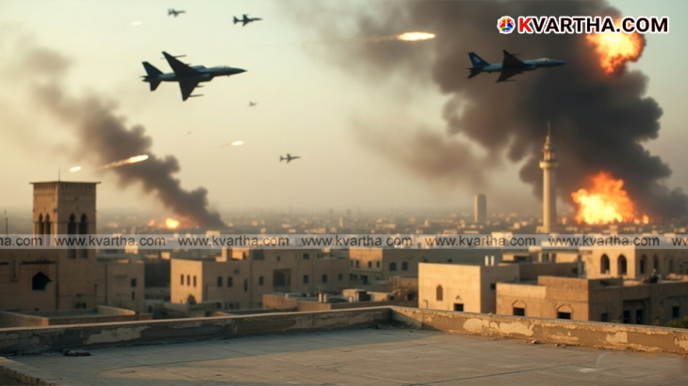 Israeli airstrikes targeting Iranian military command and control centers in Tehran.