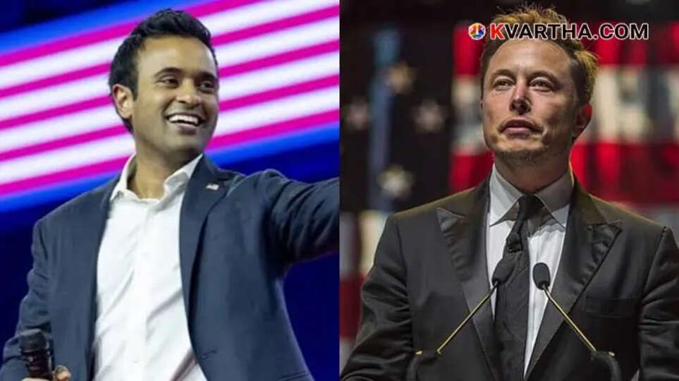 Image of Elon Musk, and Vivek Ramaswamy.