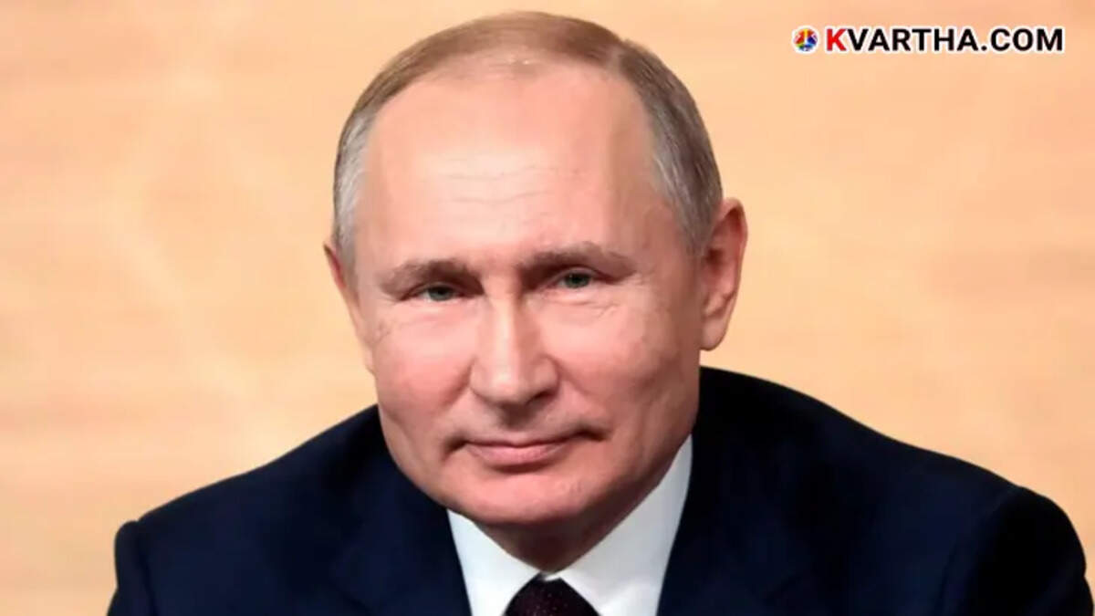 Russian President Vladimir Putin speaking at an event related to international relations.