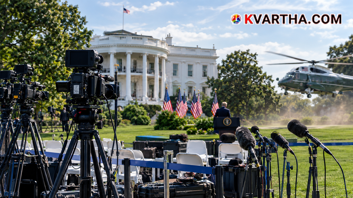 Image reflecting Donald Trump White House press briefing and media ban