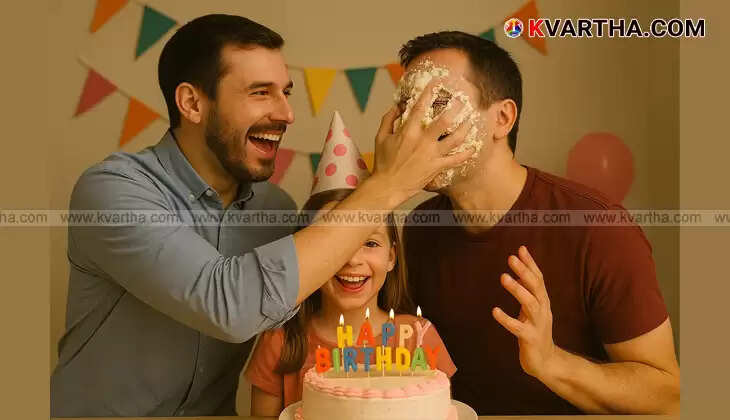 Person smashing a cake on another person's face during a celebration.