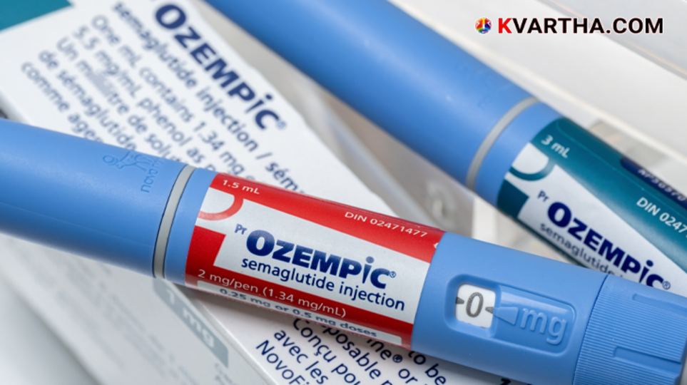 A person holding an Ozempic injection pen.